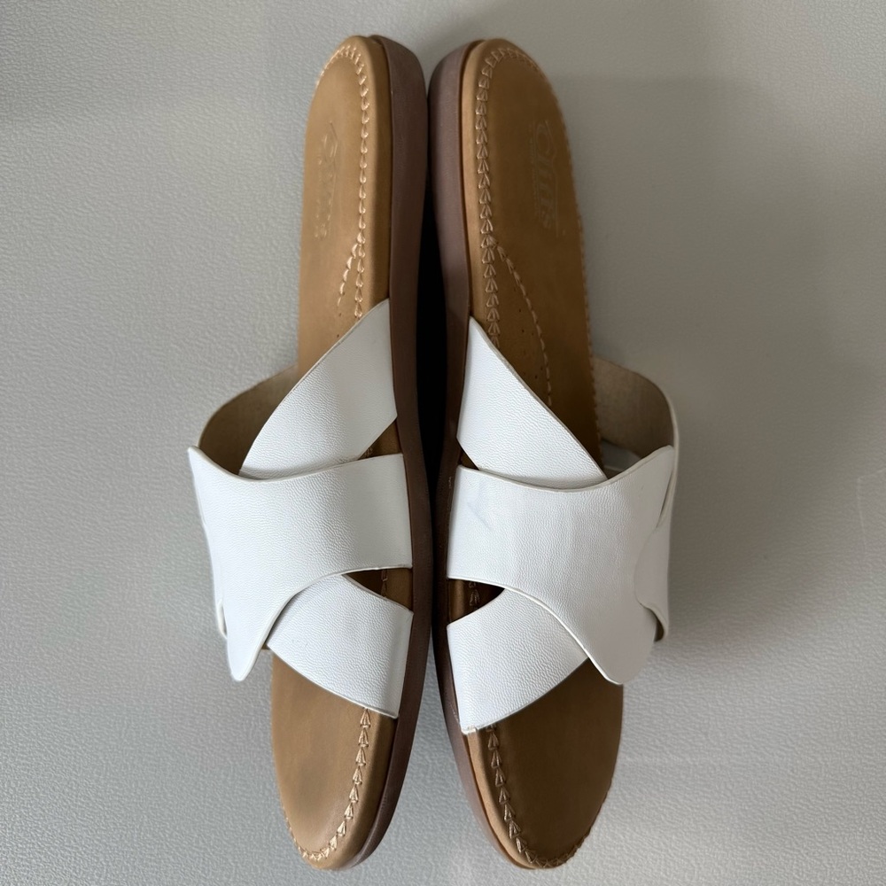 CLIFFS BY WHITE MOUNTAIN Fortunate Arch Support Slide Sandals White Size 10 - Picture 5 of 7